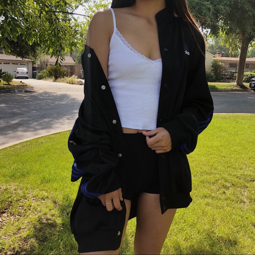 men’s blue/black adidas track jacket